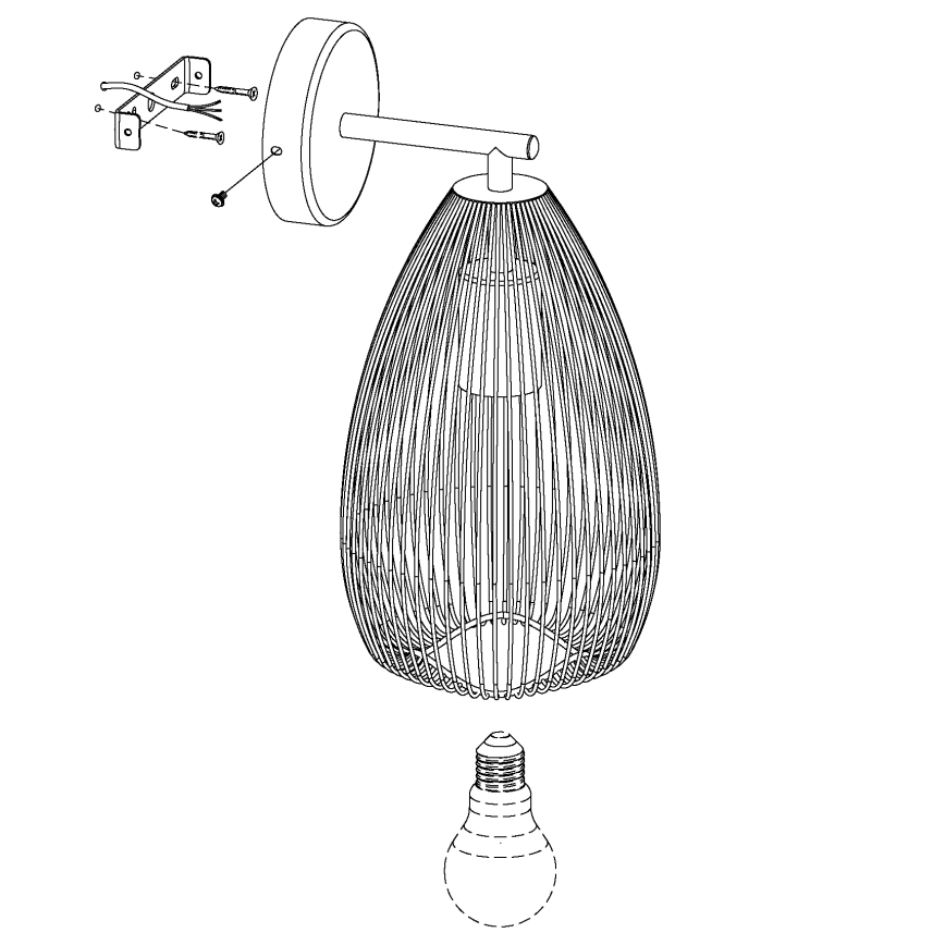 Eglo - Φως τοίχου 1xE27/60W/230V