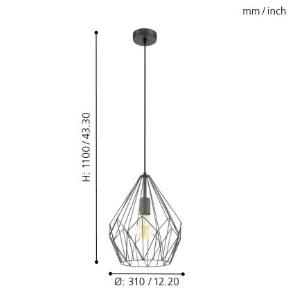 Eglo - Πολύφωτο 1xE27/60W/230V