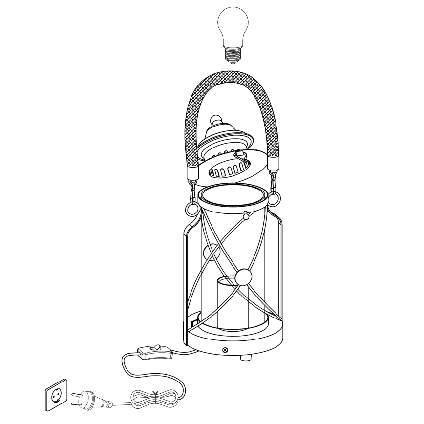 Eglo - Επιτραπέζια λάμπα 1xE27/60W/230V