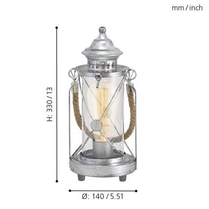 Eglo - Επιτραπέζια λάμπα 1xE27/60W/230V