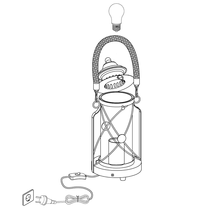 Eglo - Επιτραπέζια λάμπα 1xE27/60W/230V