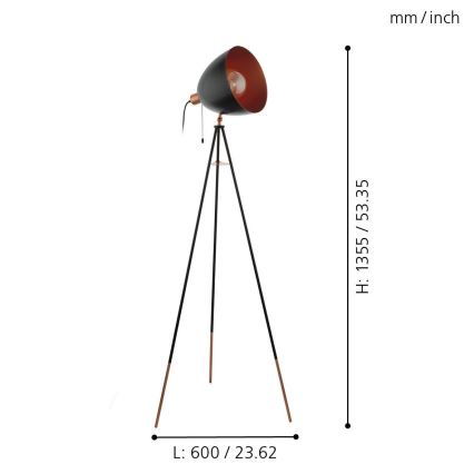 Eglo - Επιδαπέδια λάμπα 1xE27/60W/230V