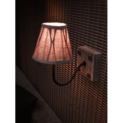 Eglo 49436 - Αμπαζούρ για επιδαπέδιο φωτιστικό VINTAGE grey flax E14 διάμετρος 15,5 cm
