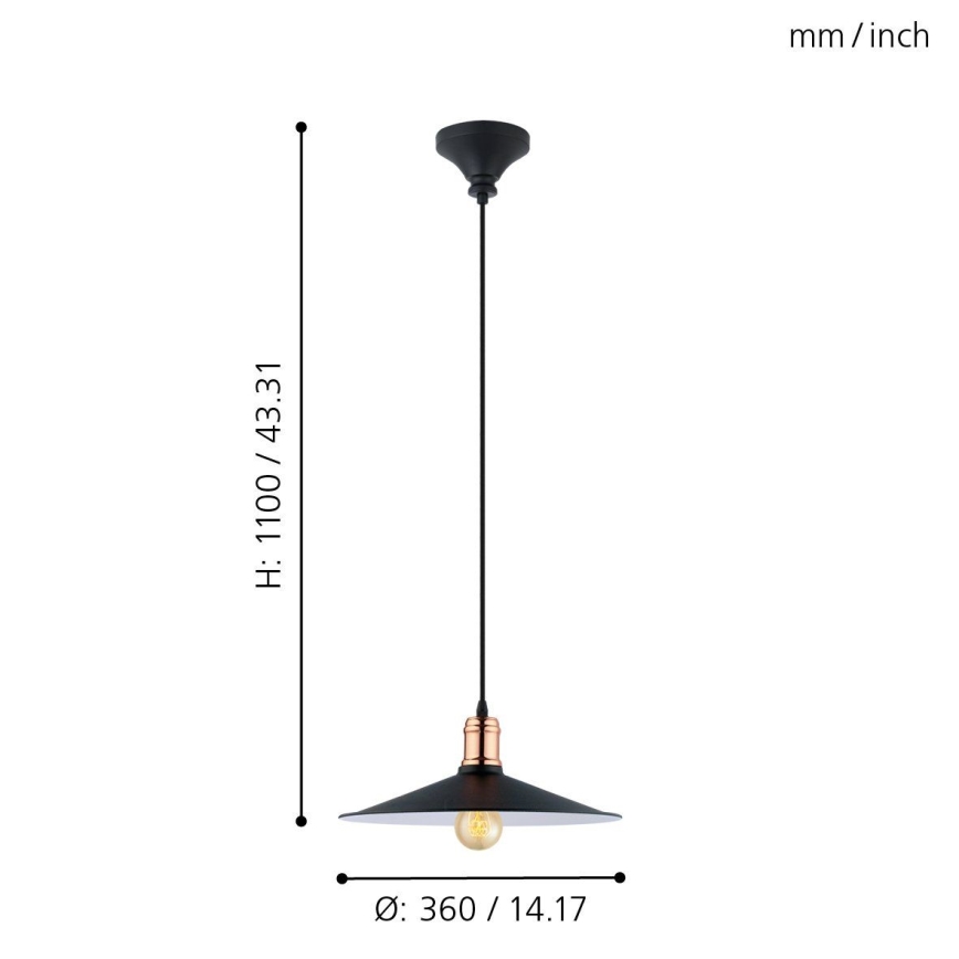 Eglo - Κρεμαστό φωτιστικό με καλώδιο 1xE27/60W/230V