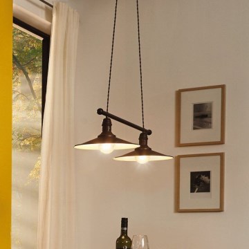 Eglo 49457 - Κρεμαστό φωτιστικό STOCKBURY με καλώδιο 2xE27/60W/230V