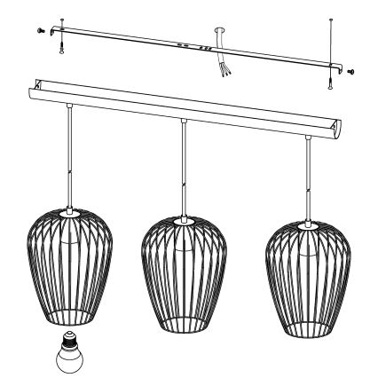 Eglo - Πολύφωτο 3xE27/60W/230V