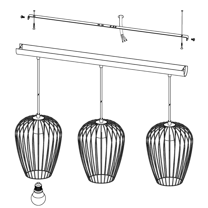 Eglo - Πολύφωτο 3xE27/60W/230V