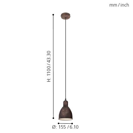 Eglo - Φωτιστικό οροφής 1xE27/60W/230V