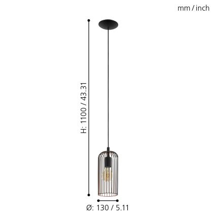 Eglo - Πολύφωτο σε σχοινί 1xE27/60W/230V