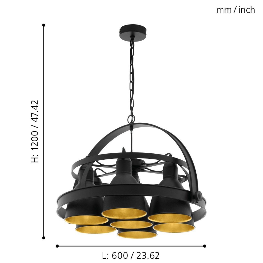 Eglo - Πολύφωτο σε αλυσίδα 7xE27/60W/230V