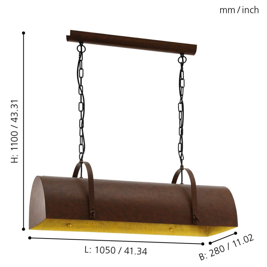 Eglo - Πολύφωτο σε αλυσίδα 3xE27/60W/230V