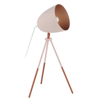 Eglo 49727 - Επιτραπέζιο φωτιστικό CHESTER 1xE27/60W/230V λευκό/χάλκινο