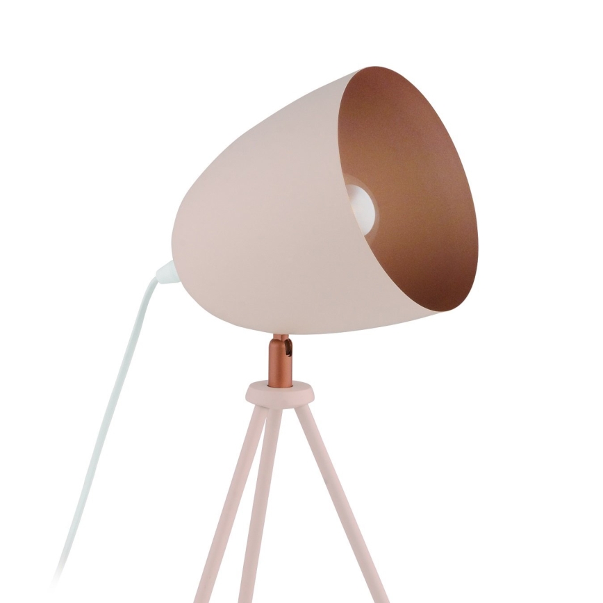 Eglo 49727 - Επιτραπέζιο φωτιστικό CHESTER 1xE27/60W/230V λευκό/χάλκινο