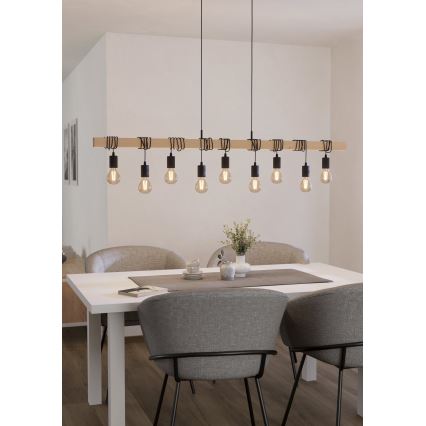 Eglo - Πολύφωτο σε σχοινί TOWNSHEND 9xE27/60W/230V