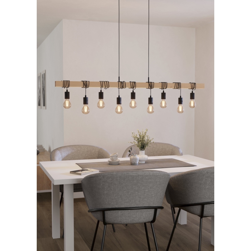 Eglo - Πολύφωτο σε σχοινί TOWNSHEND 9xE27/60W/230V