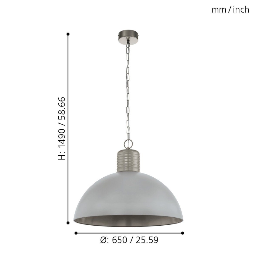 Eglo 49757 - Κρεμαστό φωτιστικό με αλυσίδα COLDRIDGE 1xE27/60W/230V