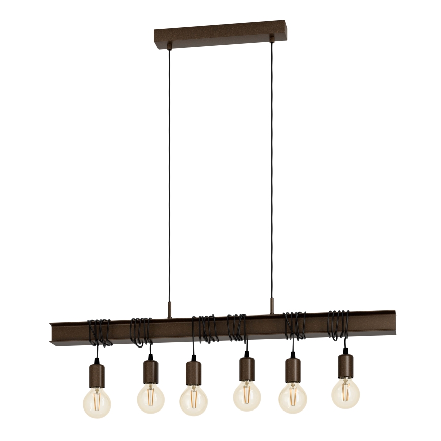 Eglo - Πολύφωτο σε σχοινί TOWNSHEND 6xE27/60W/230V