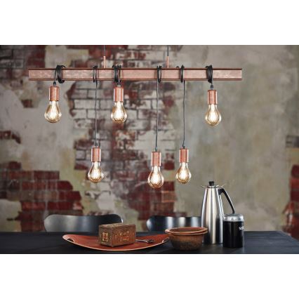 Eglo - Πολύφωτο σε σχοινί TOWNSHEND 6xE27/60W/230V