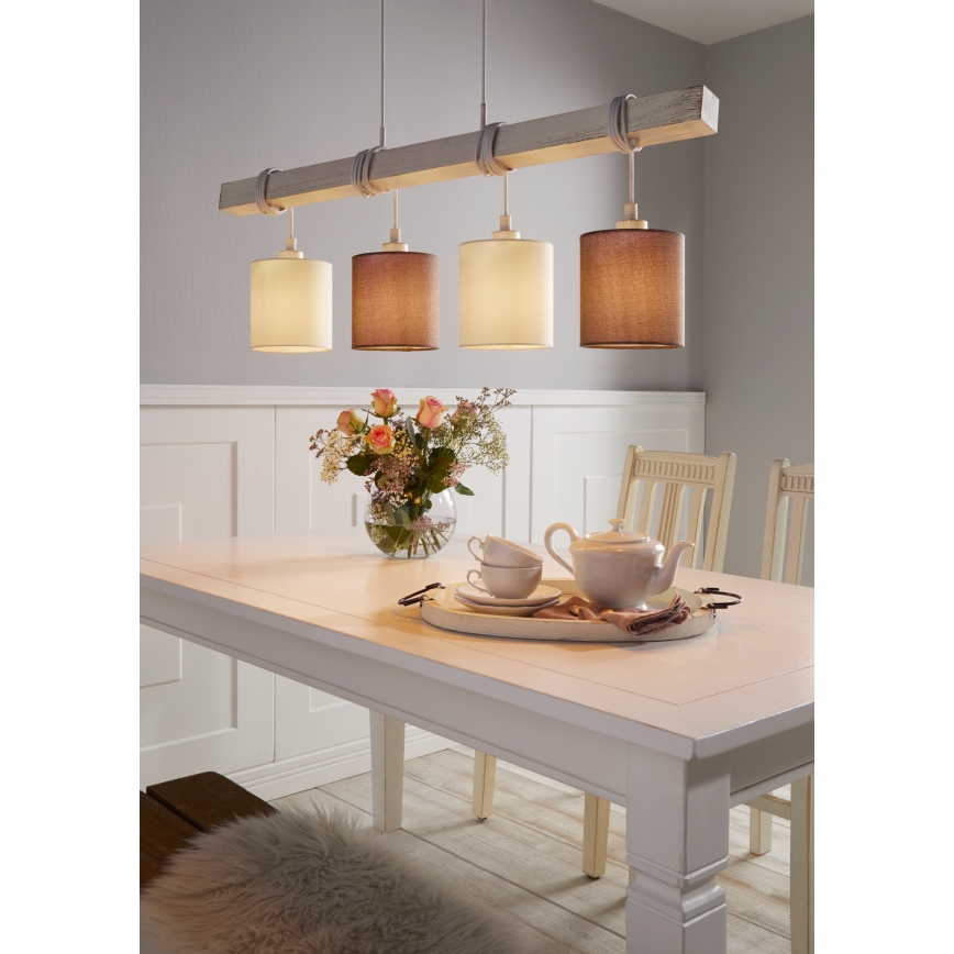 Eglo - Πολύφωτο σε σχοινί TOWNSHEND 4xE27/60W/230V