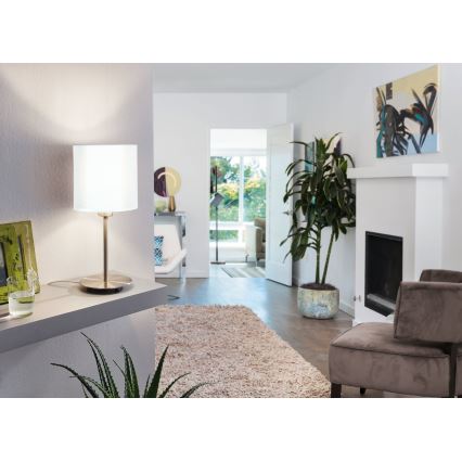 Eglo 54744 - Eπιτραπέζιο φωτιστικό ANADIA 1xE14/40W/230V λευκό/ματ χρώμιο