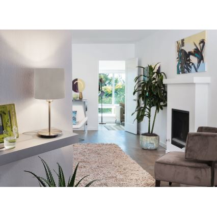 Eglo 54745 - Eπιτραπέζιο φωτιστικό ANADIA 1xE14/40W/230V taupe/ματ χρώμιο