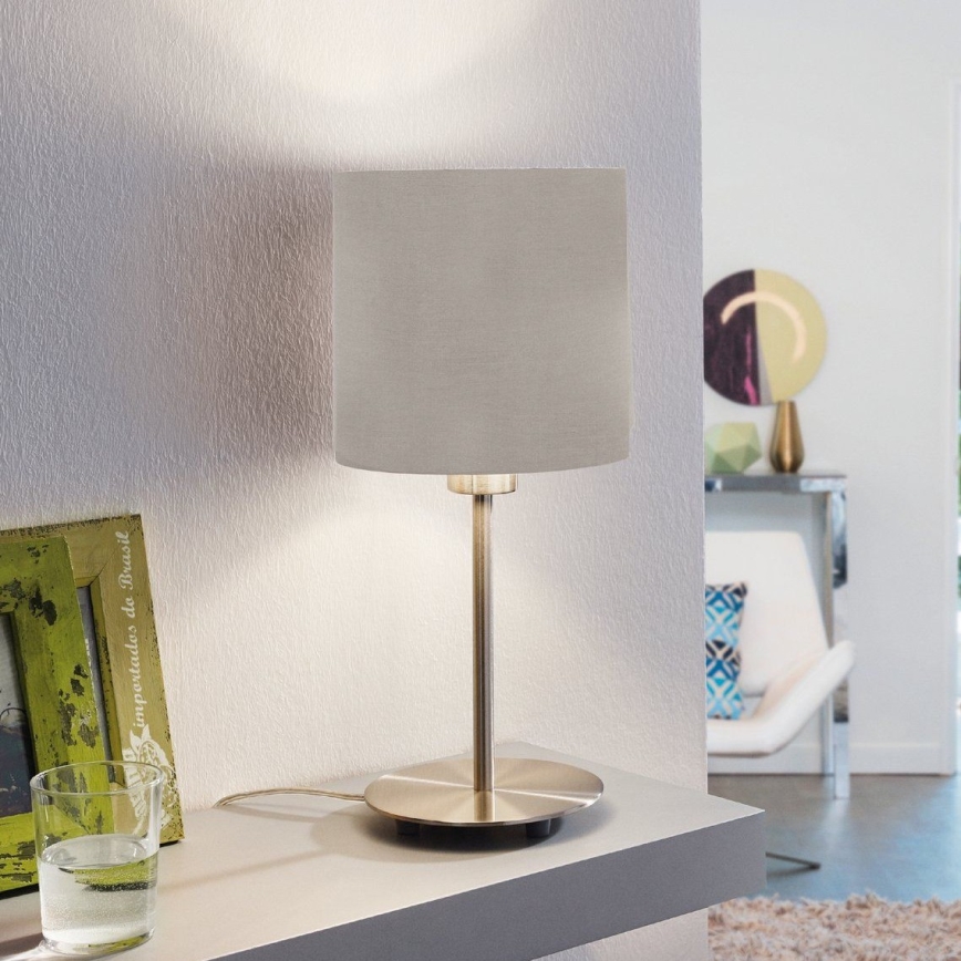 Eglo 54745 - Eπιτραπέζιο φωτιστικό ANADIA 1xE14/40W/230V taupe/ματ χρώμιο