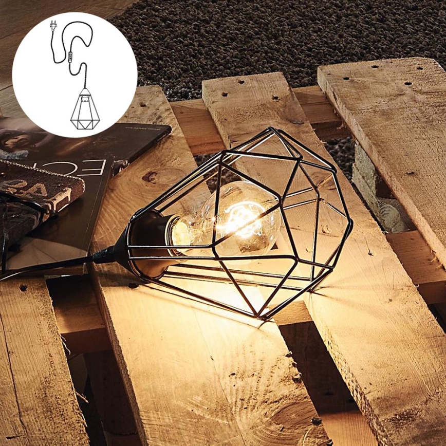 Eglo 54889 - Επιτραπέζιο φωτιστικό πρίζας LED  1xE27/4W/230V 3000K μαύρο