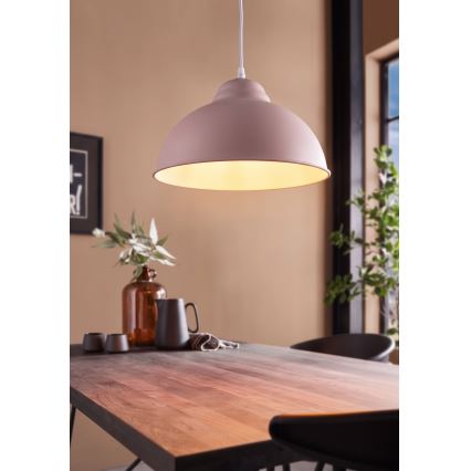 Eglo 54964 - Κρεμαστό φωτιστικό οροφής TRURO-P 1xE27/60W/230V ροζ