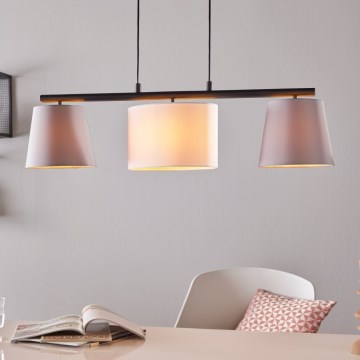 Eglo 55207 - Κρεμαστό φωτιστικό οροφής ALMEIDA 3xE14/25W/230V γκρι