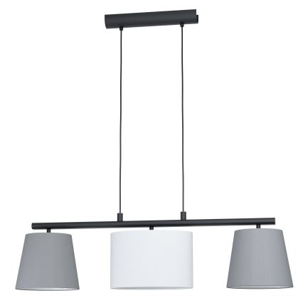 Eglo 55207 - Κρεμαστό φωτιστικό οροφής ALMEIDA 3xE14/25W/230V γκρι
