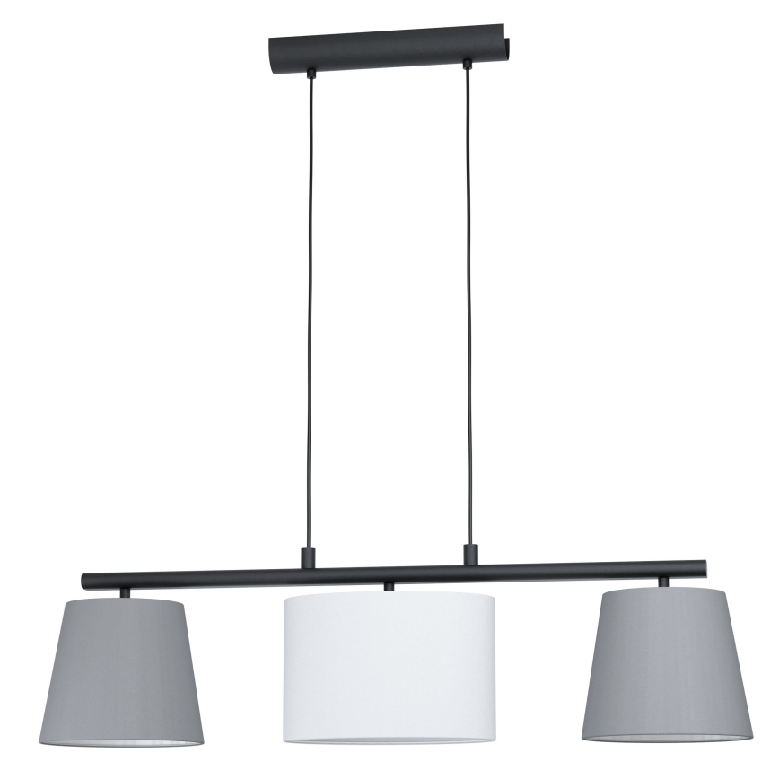 Eglo 55207 - Κρεμαστό φωτιστικό οροφής ALMEIDA 3xE14/25W/230V γκρι