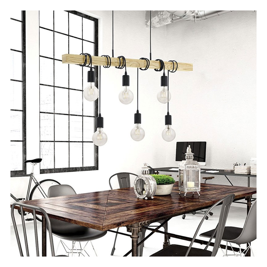 Eglo 55242 - Κρεμαστό φωτιστικό οροφής TOWNSHEND 6xE27/60W/230V