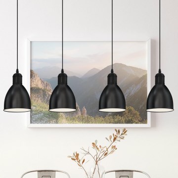 Eglo 55244 - Κρεμαστό φωτιστικό με καλώδιο PRIDDY 4xE27/60W/230V μαύρο