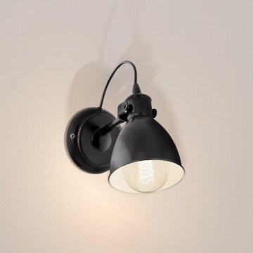 Eglo 55261 - Επιτοίχιο φωτιστικό PRIDDY 1xE27/40W/230V μαύρο