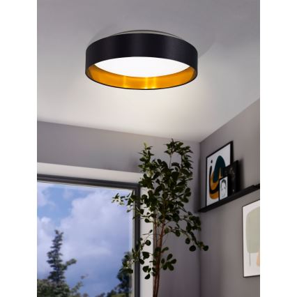 Eglo 55267 - Φωτιστικό οροφής LED MASERLO LED/16W/230V 3000K Ø 40,5 cm μαύρο/χάλκινο