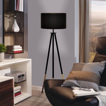 Eglo 55291 - Επιδαπέδιο φωτιστικό BIDFORD 1xE27/60W/230V μαύρο/καφέ