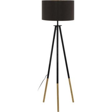 Eglo 55291 - Επιδαπέδιο φωτιστικό BIDFORD 1xE27/60W/230V μαύρο/καφέ