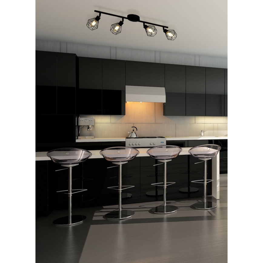 Eglo 55301 - LED σποτ φωτιστικό ZAPATA 4xG9/3W/230V μαύρο