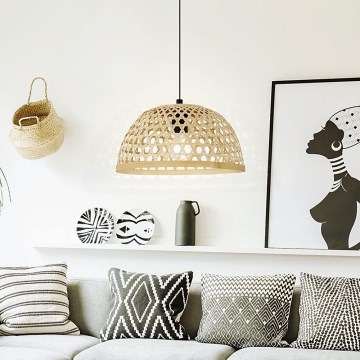 Eglo 55695 - Κρεμαστό φωτιστικό οροφής CLAVERDON 1xE27/40W/230V διάμετρος 37 cm μπεζ