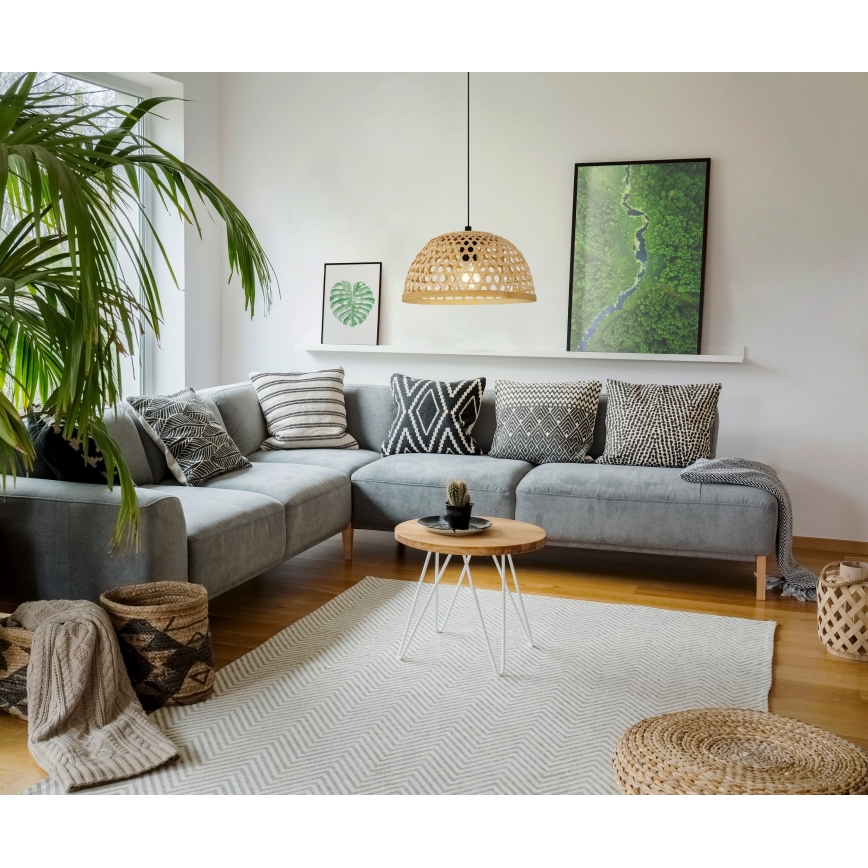 Eglo 55695 - Κρεμαστό φωτιστικό οροφής CLAVERDON 1xE27/40W/230V διάμετρος 37 cm μπεζ