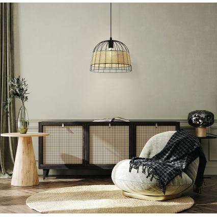 Eglo 55709 - Κρεμαστό φωτιστικό οροφής ANWICK 1xE27/40W/230V rattan