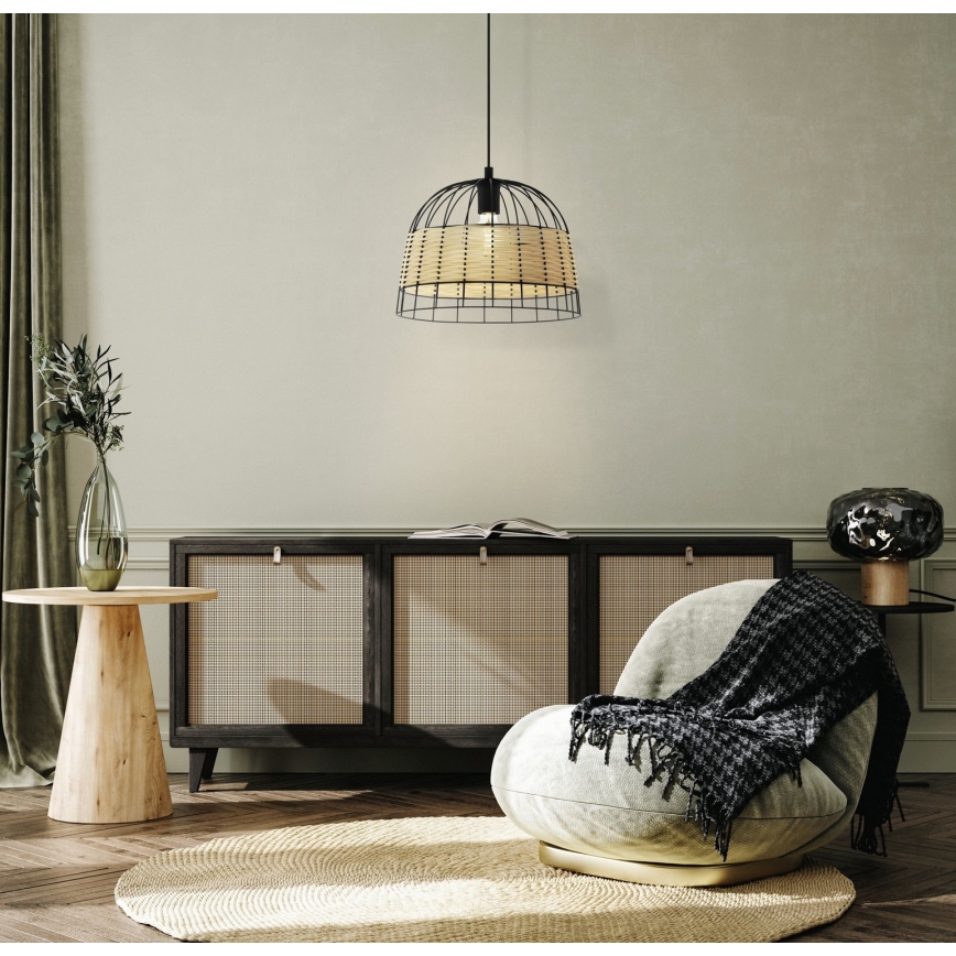 Eglo 55709 - Κρεμαστό φωτιστικό οροφής ANWICK 1xE27/40W/230V rattan