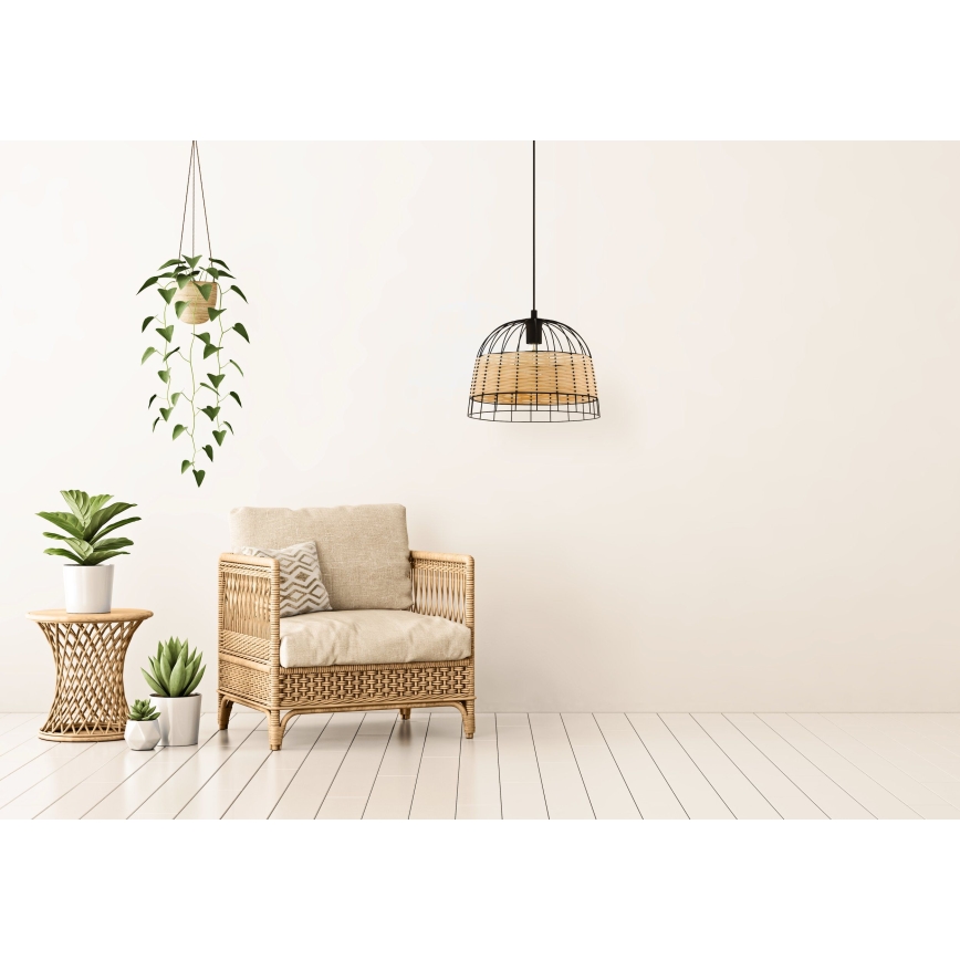 Eglo 55709 - Κρεμαστό φωτιστικό οροφής ANWICK 1xE27/40W/230V rattan