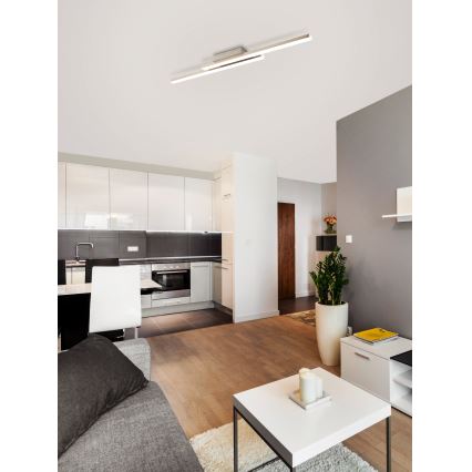 Eglo 55971 - LED RGBW Ρυθμιζόμενο φωτιστικό οροφής FRAIOLI-C LED/17W/230V 2700-6500K ματ χρώμιο + τηλεχειριστήριο