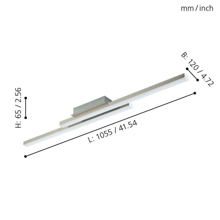 Eglo 55971 - LED RGBW Ρυθμιζόμενο φωτιστικό οροφής FRAIOLI-C LED/34W/230V 2700-6500K ματ χρώμιο + τηλεχειριστήριο