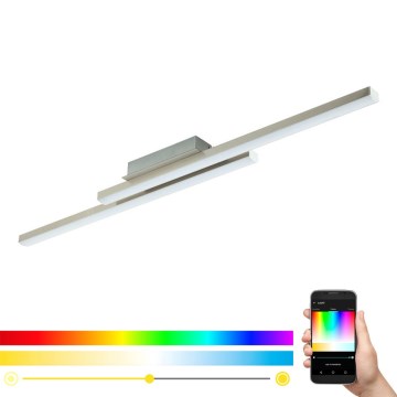 Eglo 55971 - Ρυθμιζόμενο LED RGBW φωτιστικό οροφής FRAIOLI-Z LED/34W/230V 2700-6500K ματ χρώμιο + τηλεχειριστήριο