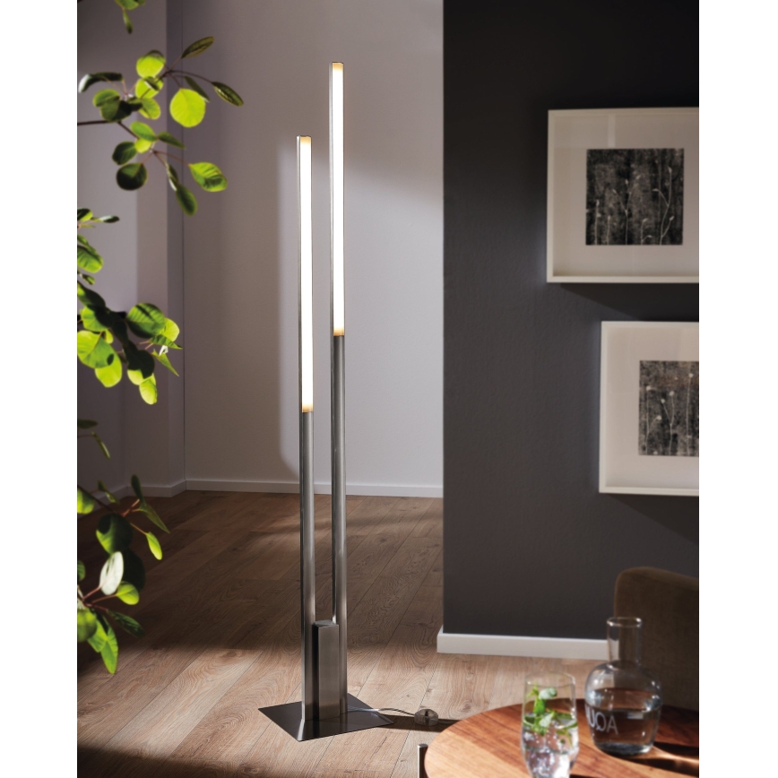 Eglo 55972 - LED RGBW Ρυθμιζόμενο επιδαπέδιο φωτιστικό FRAIOLI-C LED/34W/230V 2700-6500K ματ χρώμιο + τηλεχειριστήριο