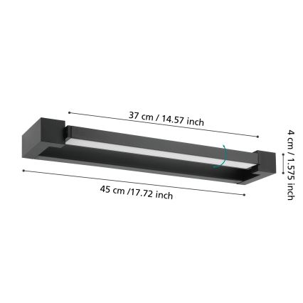 Eglo 56464 - Φωτισμός καθρέφτη μπάνιου LED GEMILIANA LED/8,9W/230V 4000K 45 cm IP44