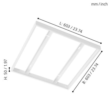 Eglo - Πλαίσιο για πάνελ οροφής 603x603mm