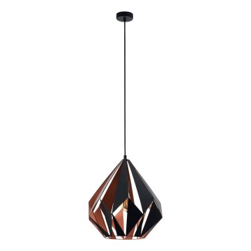 Eglo 62834 - Κρεμαστό φωτιστικό οροφής CARLTON PRO 1xE27/60W/230V διάμετρος 44 cm μαύρο
